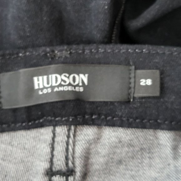 Hudson Women's Barbara Super Skinny Black and White Two-Tone Denim Jeans Size 28 - Picture 5 of 14